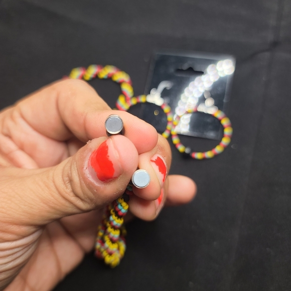 Rasta Reggae Multicolor seed beads Multistrand twist Necklace & Earrings Handmad - Picture 7 of 11